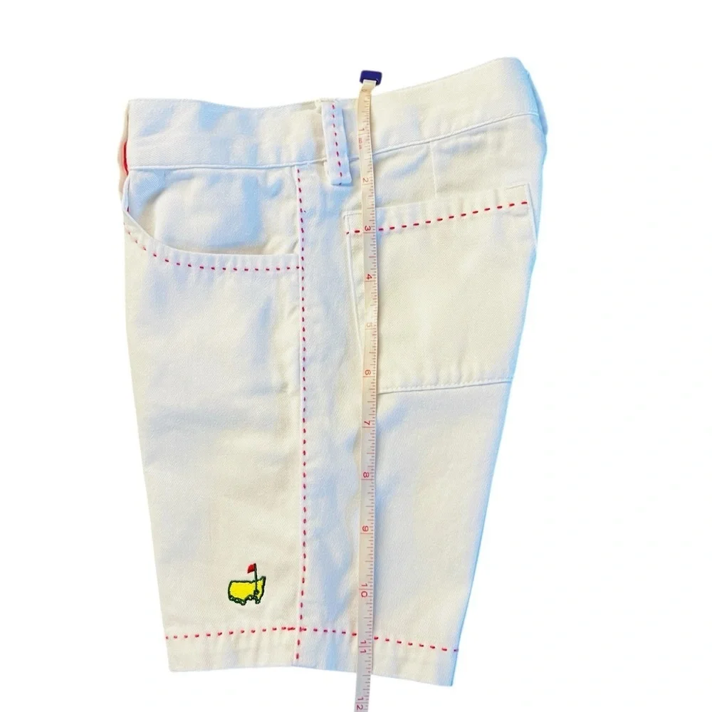 Masters Collection White Cotton Shorts with Pink Accents & Masters Logo SZ 4T